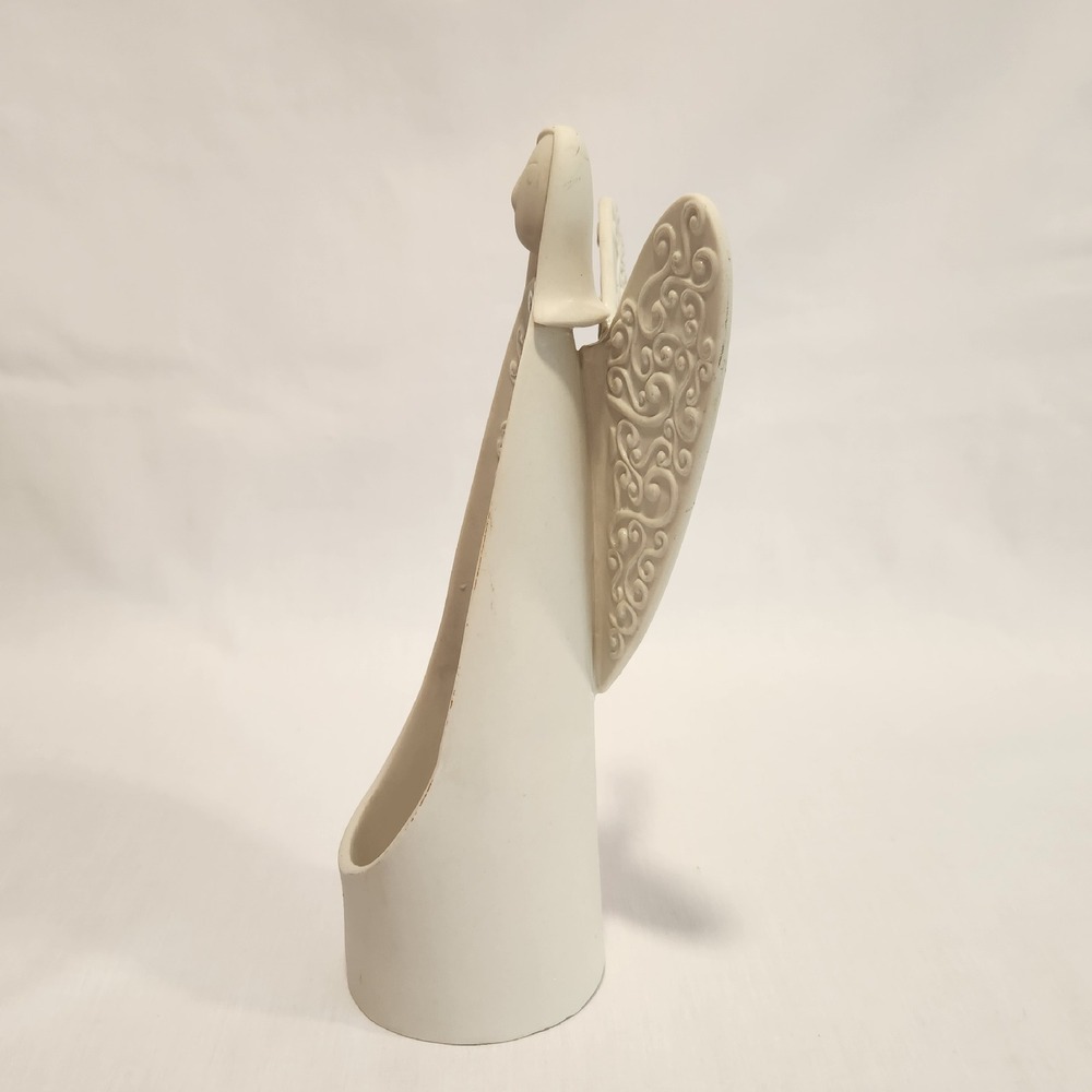 Partylite Serenity Bisque Angel 9" Candle Holder Votive Tea Light Holder - Picture 4 of 10